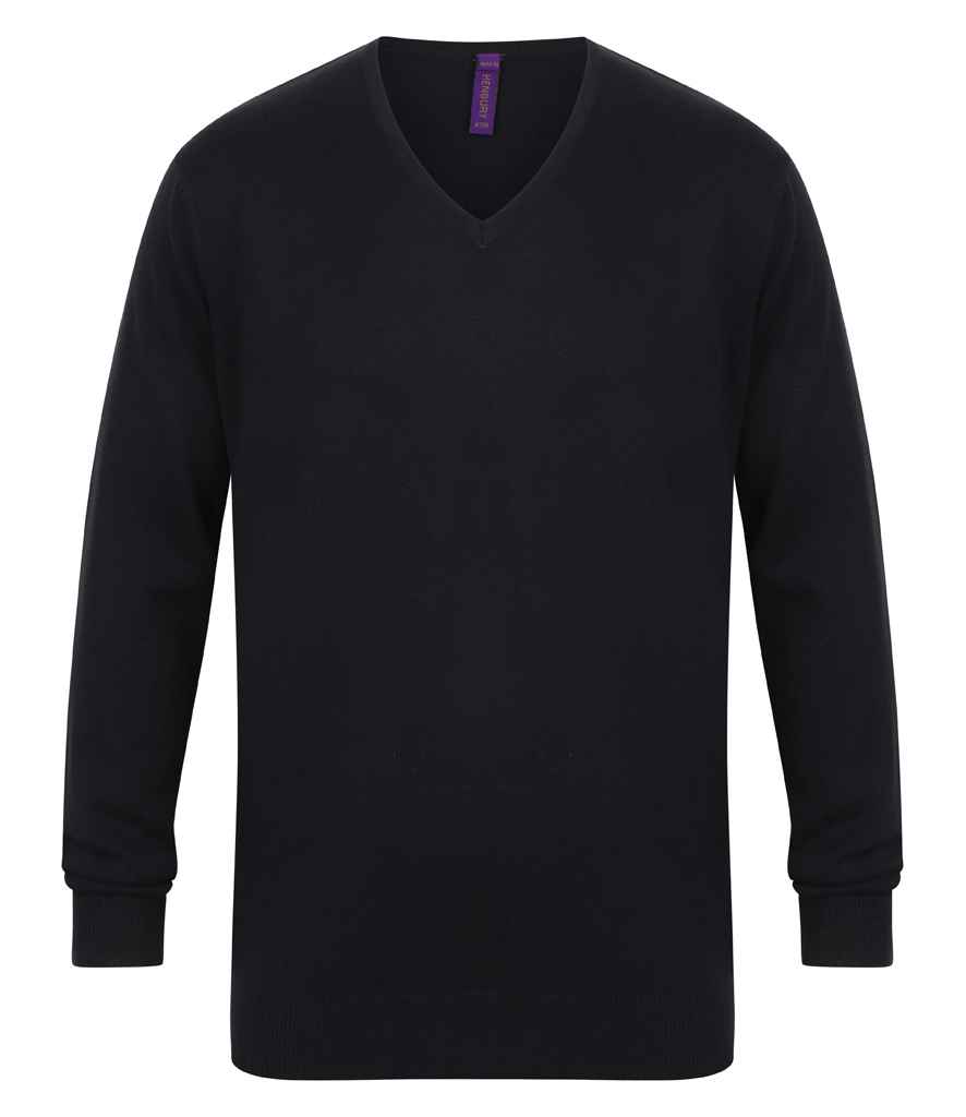 Henbury Lightweight Cotton Acrylic V Neck Sweater