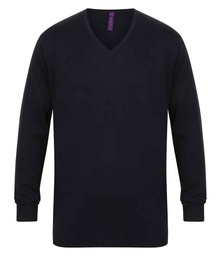 Henbury Lightweight Cotton Acrylic V Neck Sweater